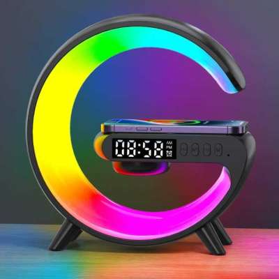Multifunction Wireless Charger Pad Stand Speaker TF RGB Night Light 15W Fast Charging Station for iP Profile Picture
